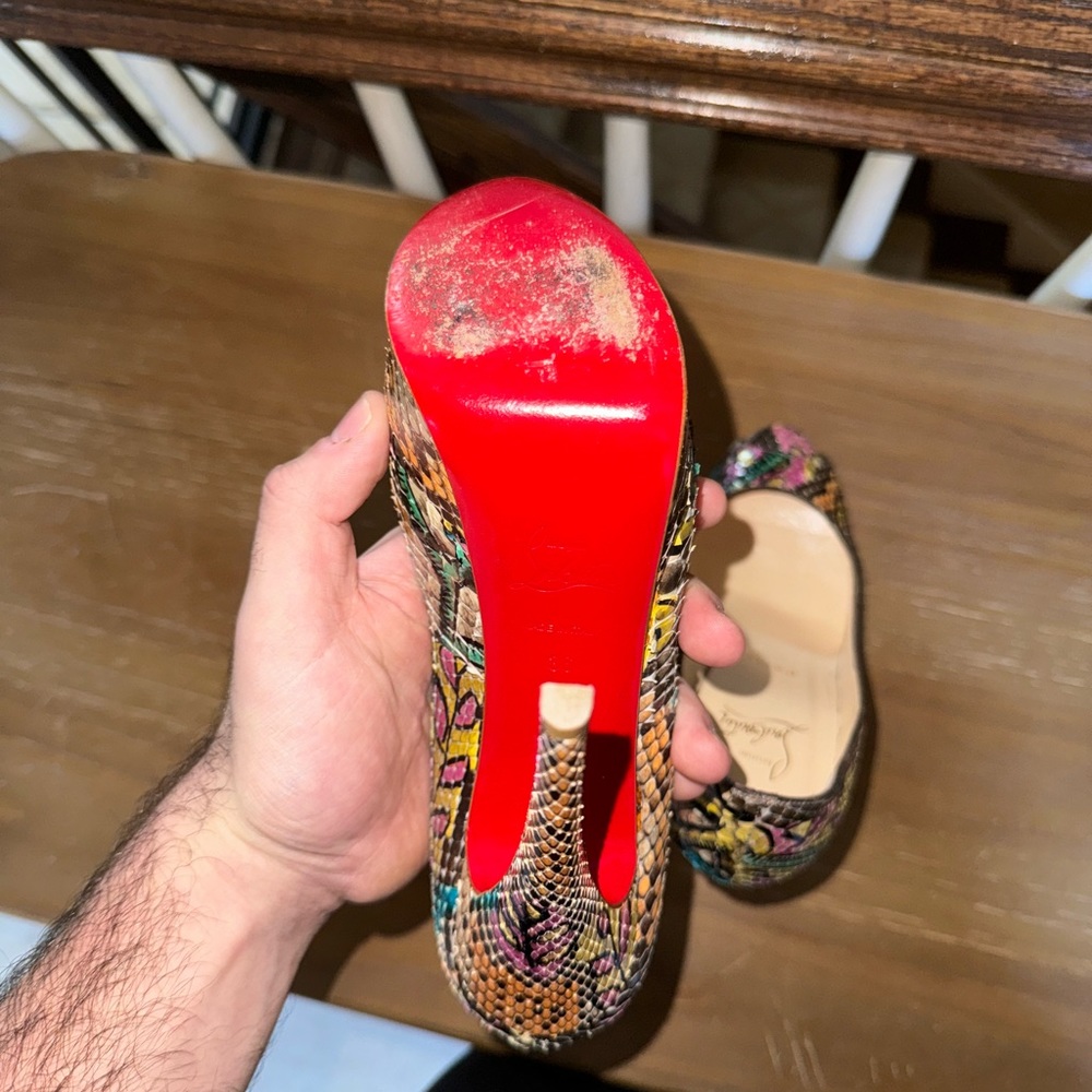 Christian Louboutin ~ Real Python Open Toes Bianc… - image 8